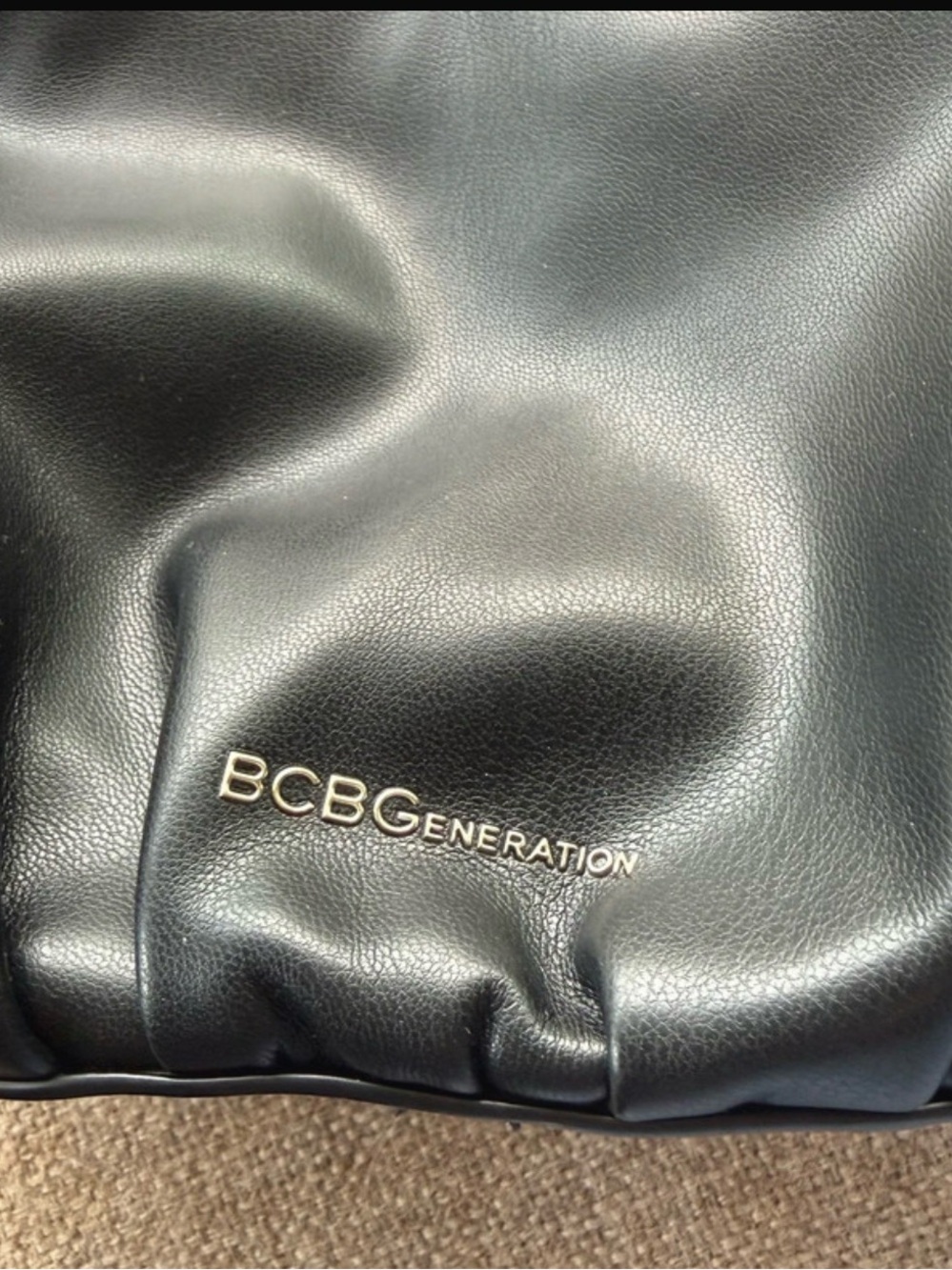 BCBGeneration faux-leather ruched hobo handbag. - Picture 7 of 9